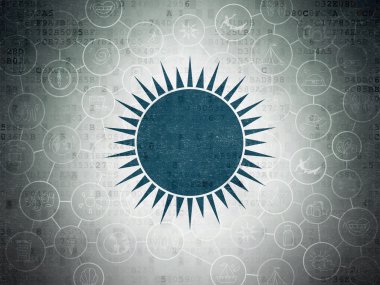 Travel concept: Sun on Digital Paper background