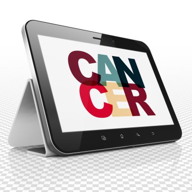 Medicine concept: Tablet Computer with Cancer on  display