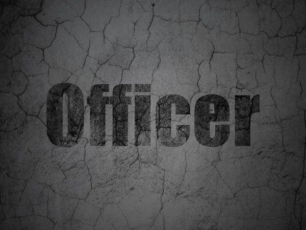 Law concept: Officer on grunge wall background — 图库照片
