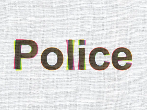 Law concept: Police on fabric texture background — Zdjęcie stockowe