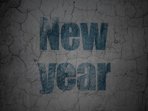 Holiday concept: New Year on grunge wall background — Stockfoto