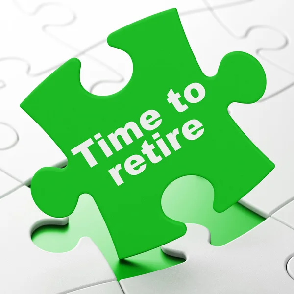 Timeline concept: Time To Retire on puzzle background — Φωτογραφία Αρχείου