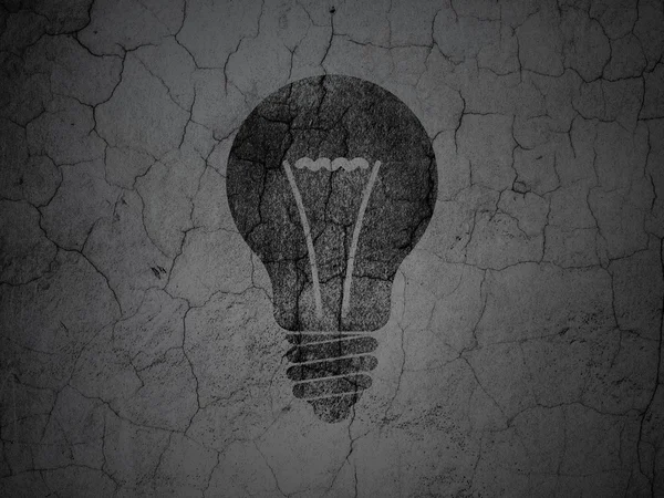 Finance concept: Light Bulb on grunge wall background — Stock Photo, Image