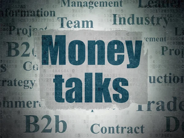 Forretningskoncept: Penge samtaler på Digital Paper baggrund - Stock-foto
