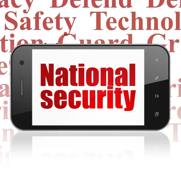 Concetto di sicurezza: Smartphone con sicurezza nazionale in mostra — Foto Stock