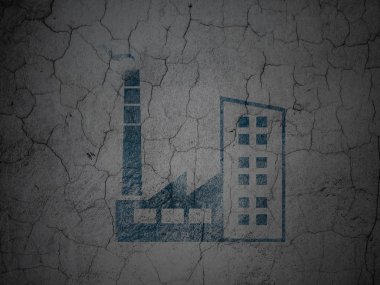 Finance concept: Industry Building on grunge wall background