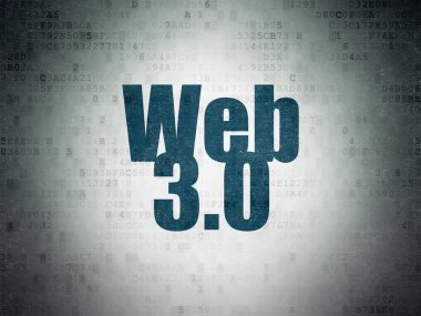 Web Tasarım: Web 3.0 dijital kağıt arka plan üzerinde