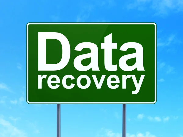 Data concept: Data Recovery on road sign background — 图库照片