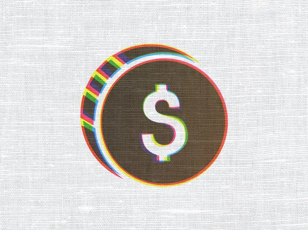 Banking concept: Dollar Coin on fabric texture background — Φωτογραφία Αρχείου