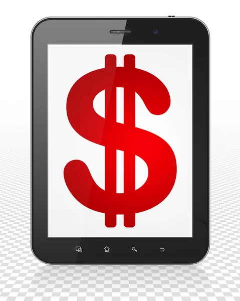 Conceito de moeda: Tablet Pc Computer with Dollar on display — Fotografia de Stock