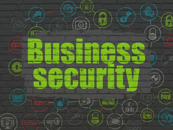 Protection concept: Business Security on wall background — Stock Photo, Image