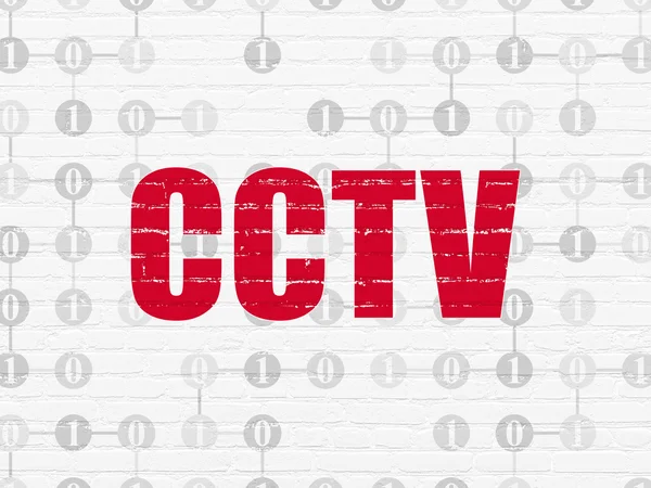 Conceito de proteção: CCTV no fundo da parede — Fotografia de Stock