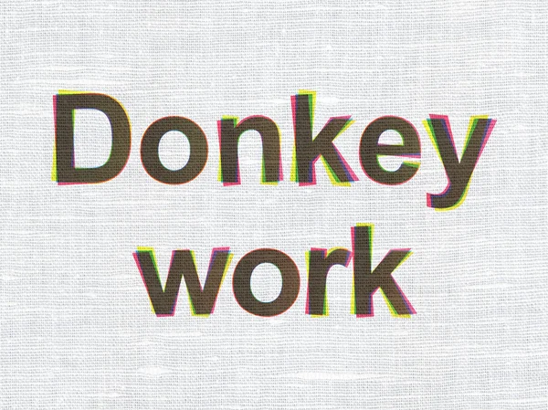 Business concept: Donkey Work on fabric texture background — 스톡 사진