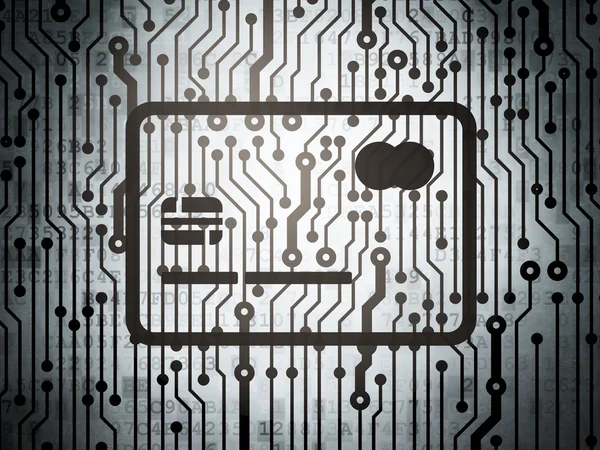 Business concept: circuit board with Credit Card — 스톡 사진