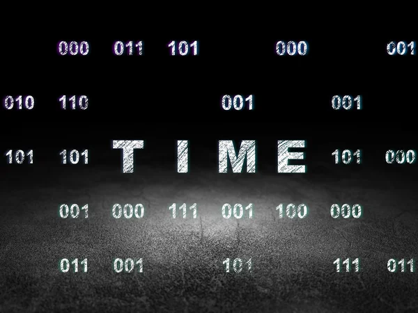 Pojęcie czasu: czas w ciemnym pokoju grunge — Zdjęcie stockowe