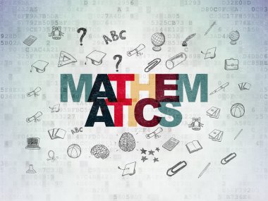 Studying concept: Mathematics on Digital Paper background