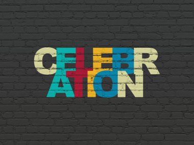 Eğlence, kavram: kutlama duvar arka plan üzerinde