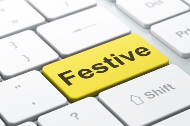 Entertainment, concept: Festive on computer keyboard background