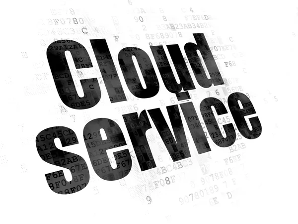 Концепция облачных технологий: облачный сервис на цифровом фоне — стоковое фото