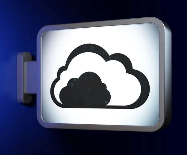 Concetto di cloud computing: cloud su sfondo cartellone — Foto Stock