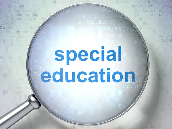 Education concept: Special Education with optical glass — Stock Photo, Image