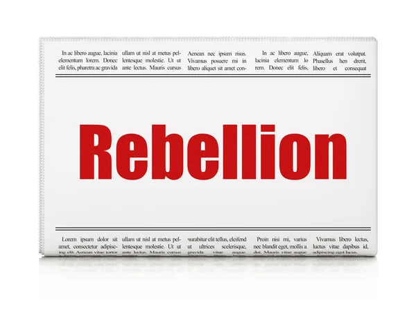 Concepto político: titular del periódico Rebelión — Foto de Stock