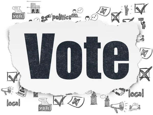 政治理念: 对残缺纸张背景的投票 — 图库照片