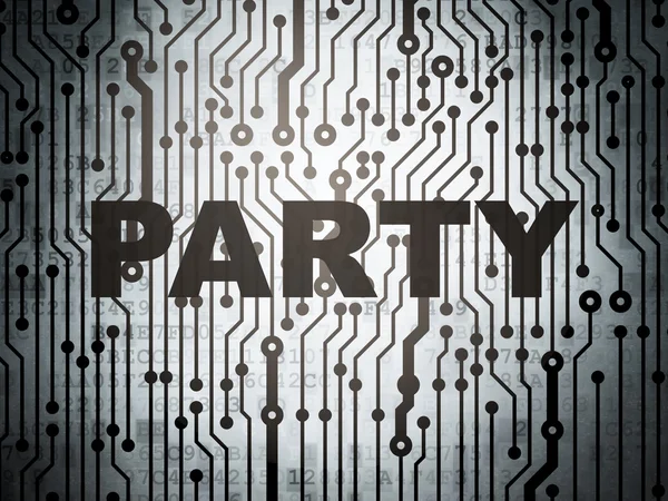 Holiday concept: circuit board with Party — Stockfoto