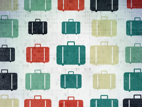 Vacation concept: Bag icons on Digital Paper background — Stock Fotó