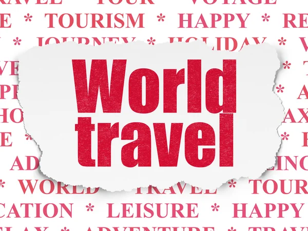 Conceito de viagem: World Travel on Torn Paper background — Fotografia de Stock