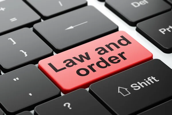 Concetto di legge: Law And Order su sfondo tastiera del computer — Foto Stock
