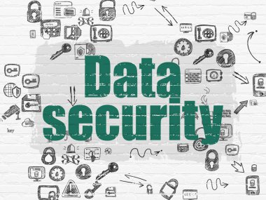 Güvenlik kavramı: duvar arka plan üzerinde veri güvenliği