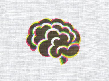 Science concept: Brain on fabric texture background