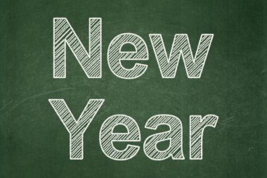 Tatil kavramı: yeni yıl Kara tahta arka plan üzerinde