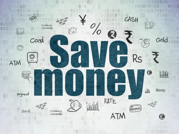 Money concept: Save Money on Digital Paper background