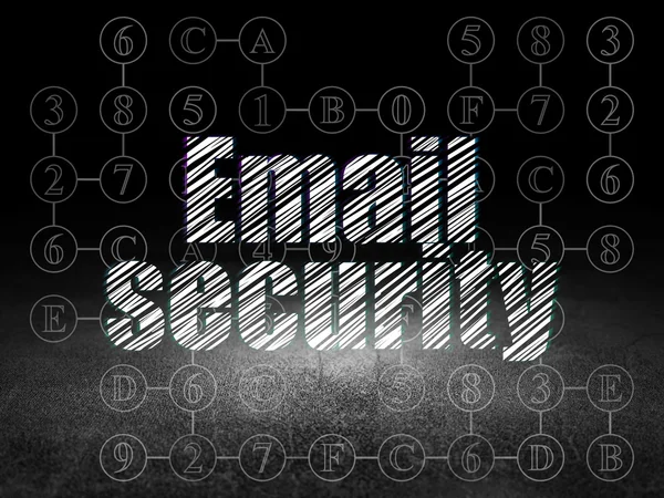 Concepto de seguridad: Seguridad de correo electrónico en sala oscura grunge —  Fotos de Stock