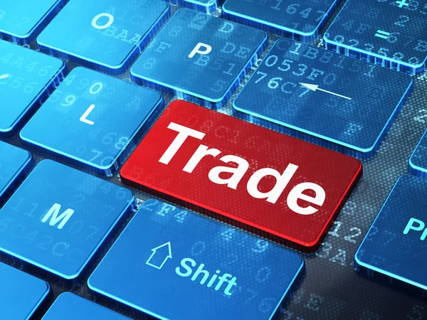 Business concept: Trade on computer keyboard background — Stock Photo, Image