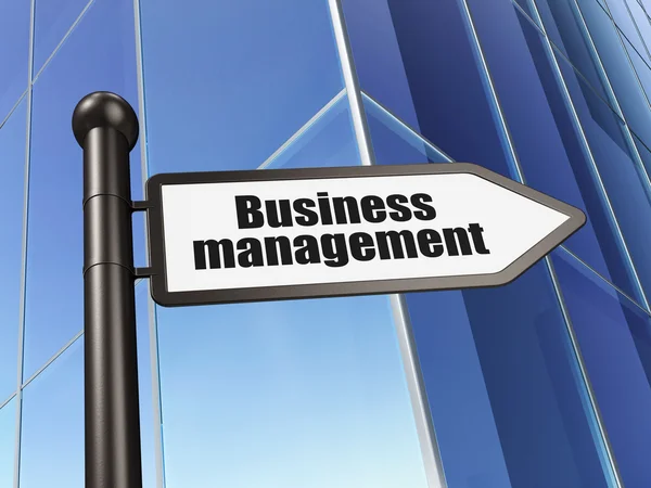 Concetto di finanza: firma Business Management on Building background — Foto Stock