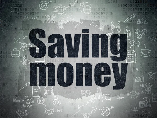 Concept d'entreprise : économiser de l'argent sur fond de papier numérique — Photo