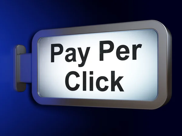 Concetto pubblicitario: Pay Per Click su sfondo cartellone — Foto Stock