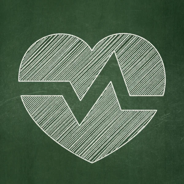 Healthcare concept: Heart on chalkboard background — Stock Photo, Image