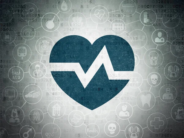 Medicine concept: Heart on Digital Paper background — Zdjęcie stockowe