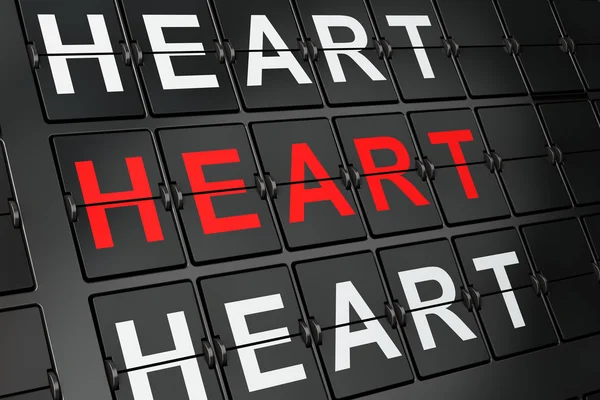 Концепція охорони здоров'я: серце на дошці аеропорту — стокове фото