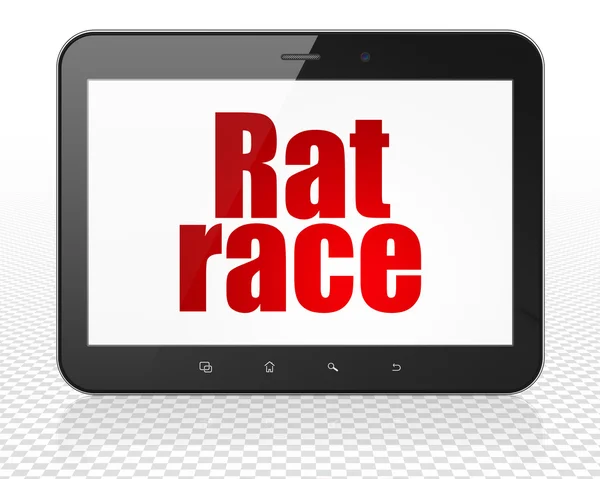 Political concept: Tablet Pc Computer with Rat Race on display — Stockfoto