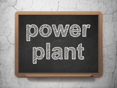 Manufacuring concept: Power Plant on chalkboard background