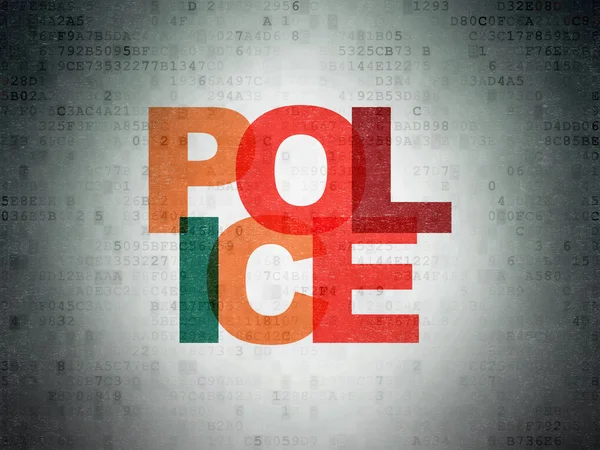 Концепція права: поліція на фоні цифрового паперу — стокове фото