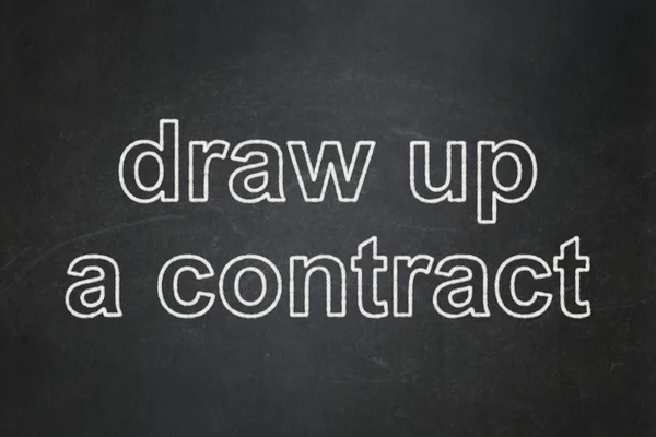 Law concept: Draw up A contract on chalkboard background — Stock Photo, Image