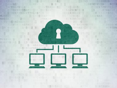 Bulut teknoloji kavramı: dijital kağıt arka plan bulut ağda