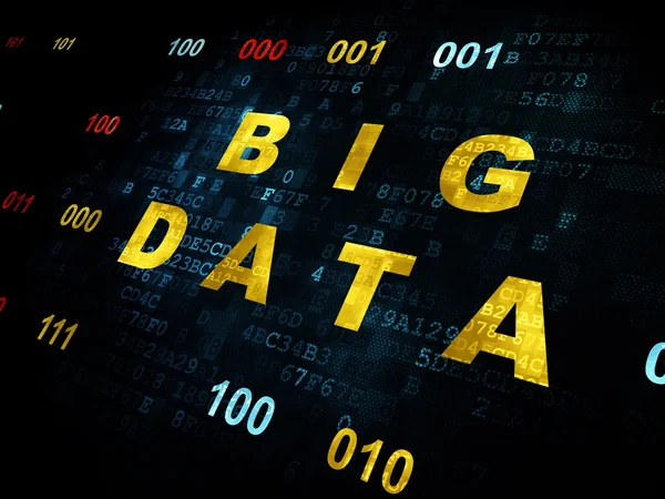 Conceito de dados: Big Data em fundo digital — Fotografia de Stock