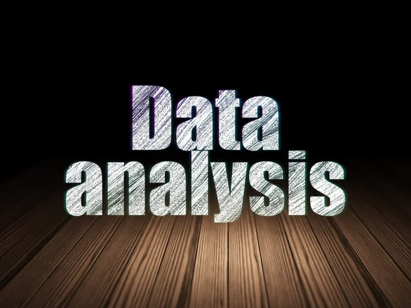 Information concept: Data Analysis in grunge dark room — Stock Photo, Image